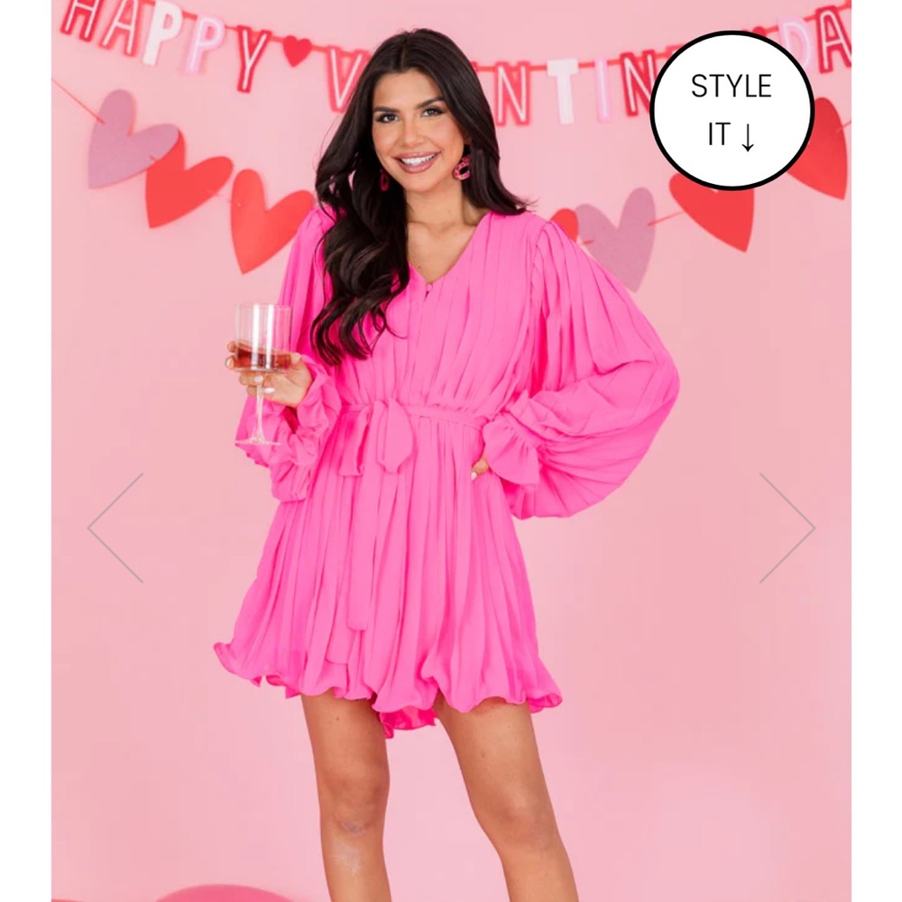 PRETTY ON POINT HOT PINK PLEATED ROMPER